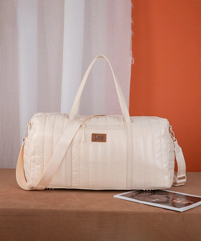 LEE Quilted Puffer Duffle Bag Tan