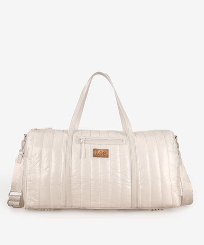 LEE Quilted Puffer Duffle Bag Tan