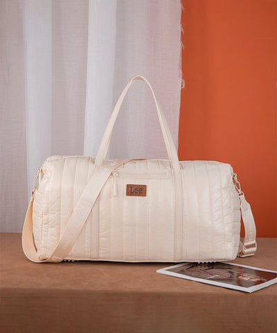 LEE Quilted Puffer Duffle Bag Tan