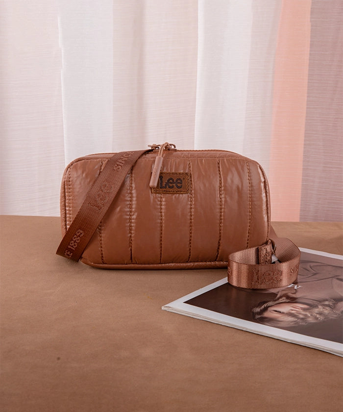 Lee Quilted Puffer Mini Crossbody Purse Dark Pink