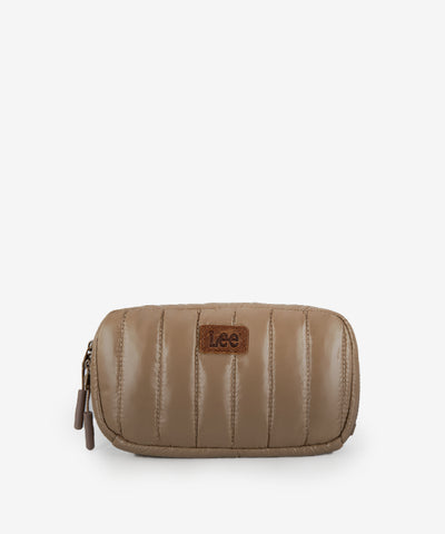 LEE Quilted Puffer Mini Crossbody Purse Khaki