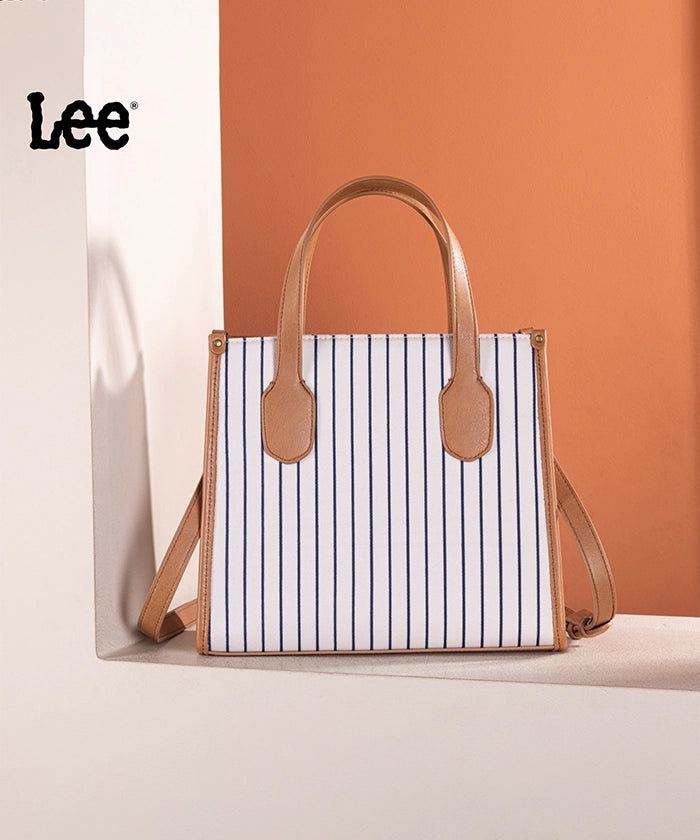 LEE Striped Canvas Tote Bag Beige