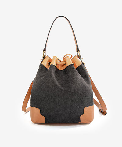 Lee Denim Canvas Crossbody Bucket Bag Black