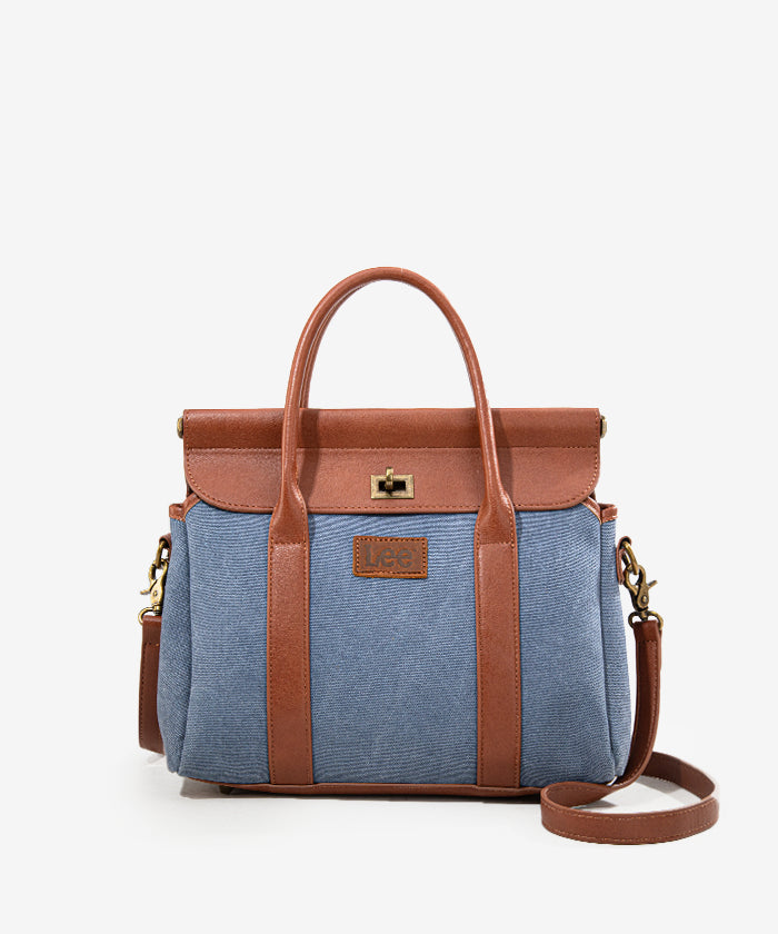 Lee Denim Canvas Turnlock Tote Bag Jean