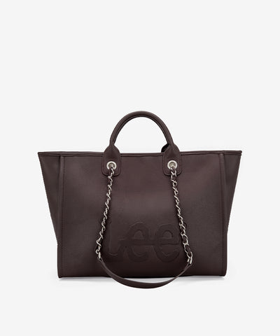 Lee_Grain_Leather_Chain_Shoulder_Bag_Coffee