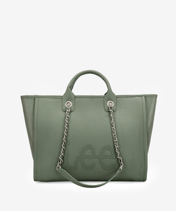 Lee_Grain_Leather_Chain_Shoulder_Bag_Green