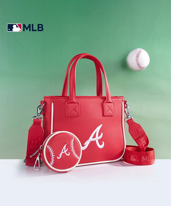 MLB Atlanta Braves Team Tote with Baseball Coin Pouch