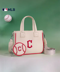 MLB Cleveland Guardians Team Tote with Baseball Coin Pouch