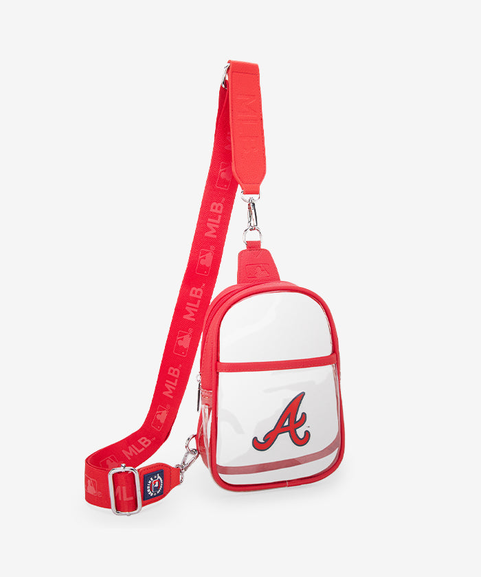 MLB_Atlanta_Braves_Clear_Mini_Sling_Stadium_Bag_Red