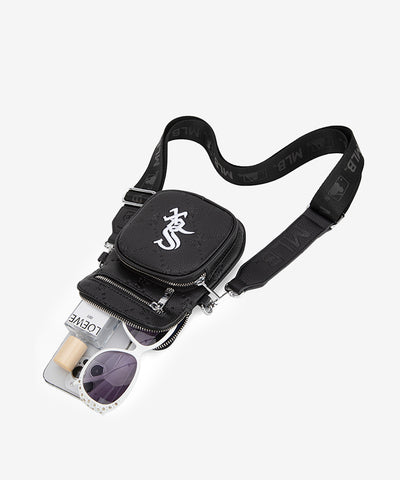 MLB Chicago White Sox Mini Crossbody Purse Black