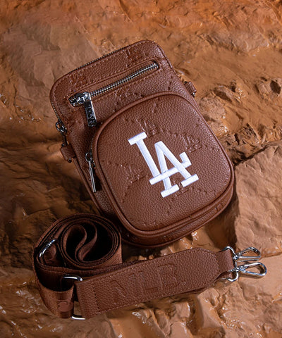 MLB Los Angeles Dodgers Mini Crossbody Purse Brown