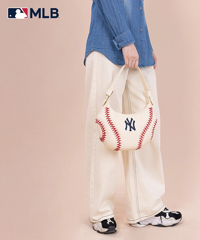 MLB New York Yankees Hobo Bag Beige