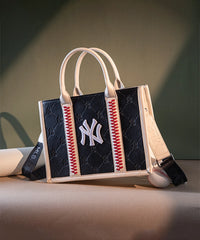 MLB_New_York_Yankees_Leather_Stitched_Crossbody_Bag_Black