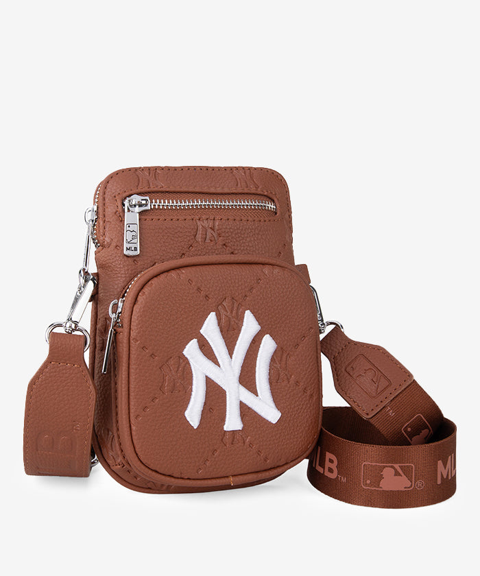 MLB New York Yankees Mini Crossbody Purse Brown