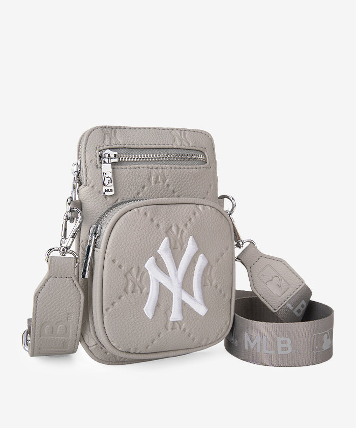 MLB New York Yankees Mini Crossbody Purse Grey