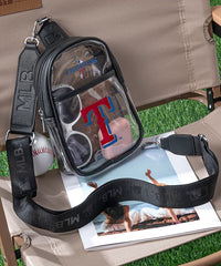 MLB_Texas_Rangers_Clear_Mini_Sling_Stadium_Bag_Black