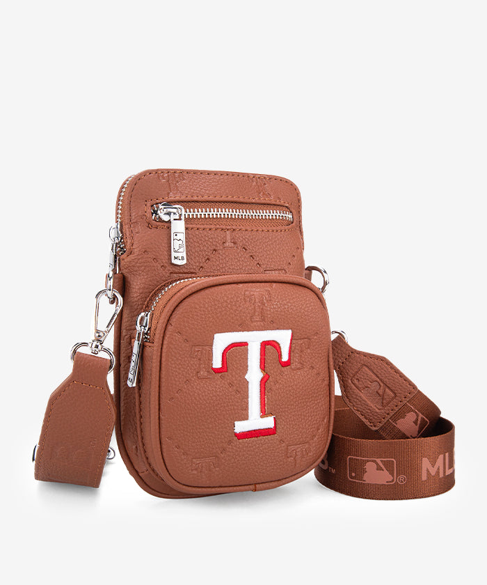 MLB Texas Rangers Mini Crossbody Purse Brown