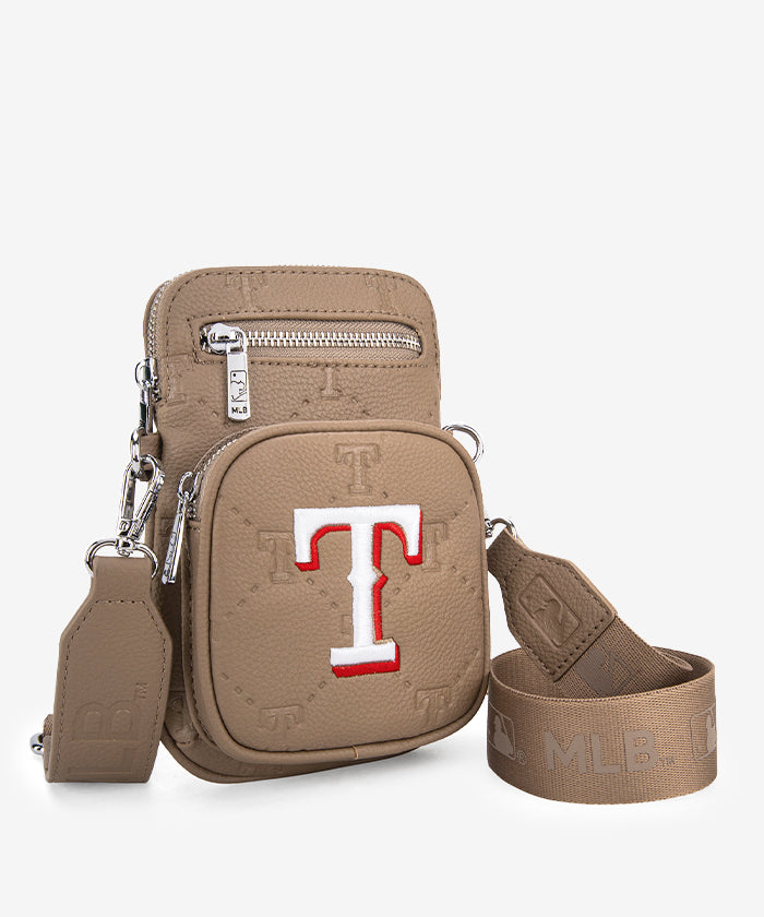 MLB Texas Rangers Mini Crossbody Purse Camel