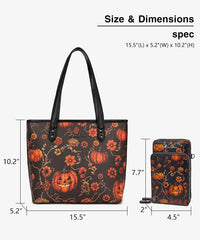 Montana West Halloween Gothic Tote Bag for Women – Skull Rose, Witch Moon & Pumpkin Floral Shoulder Purse（Preorder）