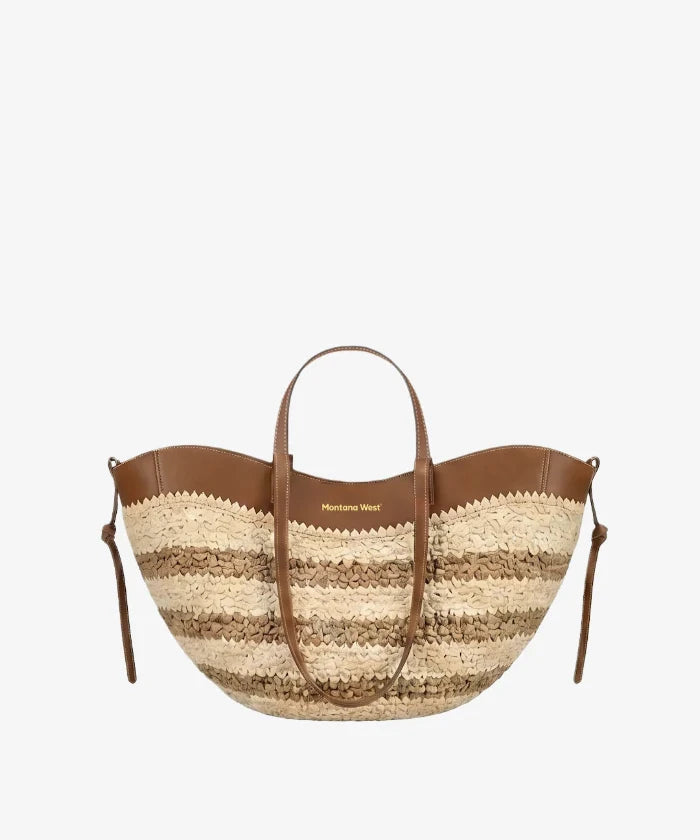 Montana West Woven Straw Tote Bag for Women (Preorder)