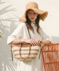 Montana West Woven Straw Tote Bag for Women (Preorder)