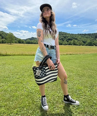 Montana West Vintage American Flag Tote Bag