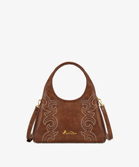 Montana West Embroidered Top Handle Bag in Brown