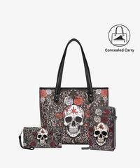 Montana West Skull & Rose Gothic Tote Bag