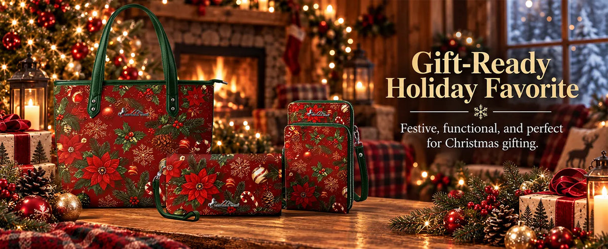 Montana West Christmas Poinsettia Tote Bag (Preorder)