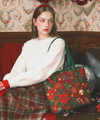 Montana West Christmas Poinsettia Tote Bag (Preorder)