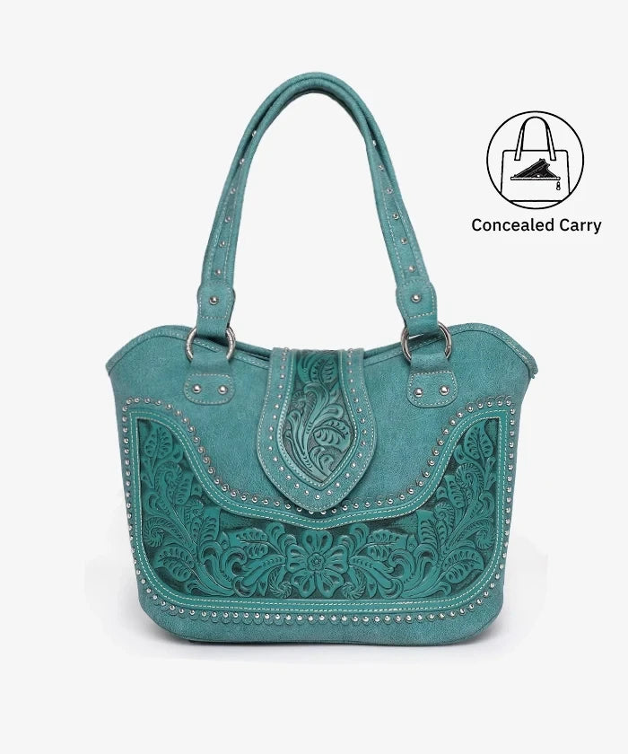 Montana West Tooling Studded Concealed Carry Handbag