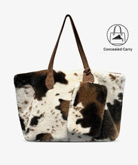 Montana West Plush Faux Fur Market Tote Bag Set (Preorder)