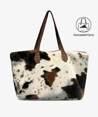 Montana West Plush Faux Fur Market Tote Bag Set (Preorder)