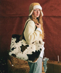 Montana West Plush Faux Fur Market Tote Bag Set (Preorder)