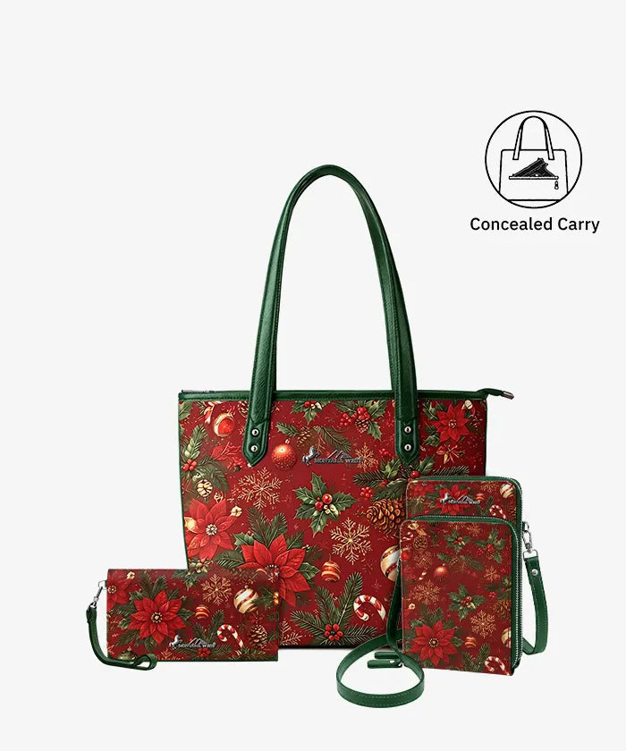 Montana West Christmas Poinsettia Tote Bag (Preorder)