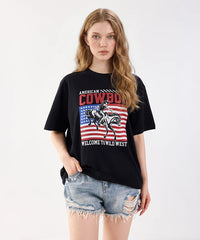 Montana West 250th Anniversary Flag Cowboy & Cowgirl Unisex T-Shirt – Patriotic American Flag Tee