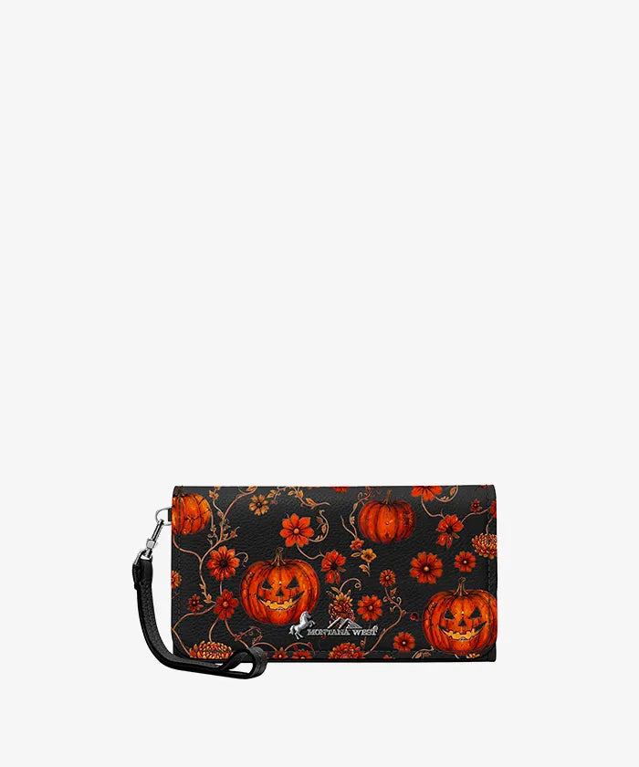 Montana West Pumpkin Floral Halloween Tote Bag