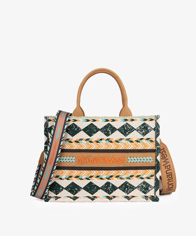 Montana West Southwestern Print Crossbody Tote Bag