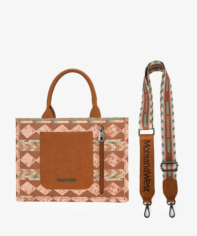 Montana West Southwestern Print Crossbody Tote Bag