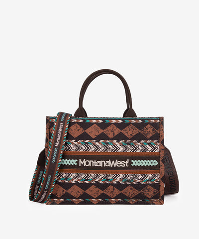 Montana West Southwestern Print Crossbody Tote Bag