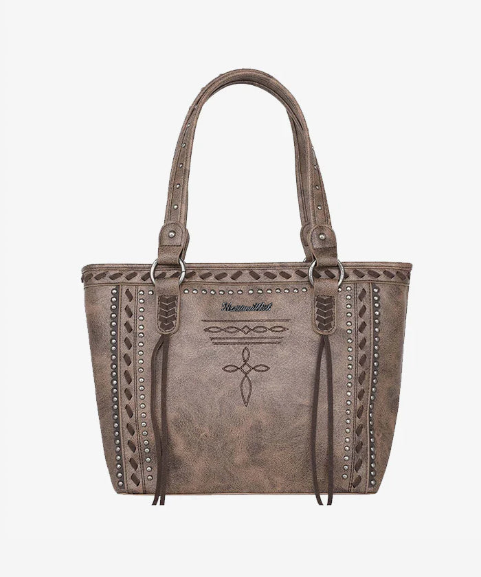 Montana West Diamond Cross Stitch Concealed Carry Tote Bag