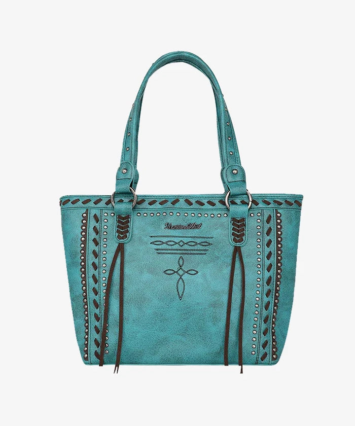 Montana West Diamond Cross Stitch Concealed Carry Tote Bag