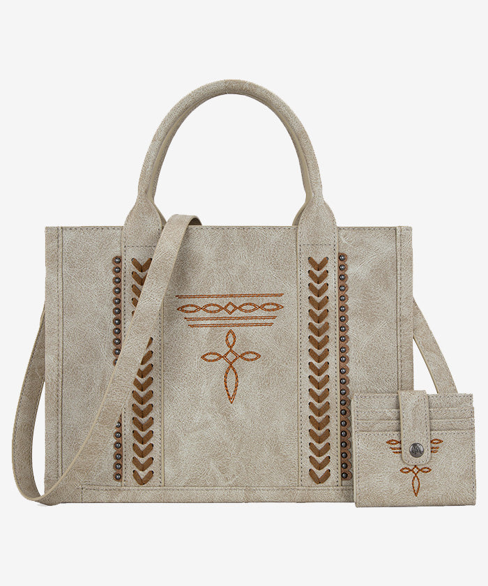 Montana West Whipstitch Tote Bag Set - Montana West World