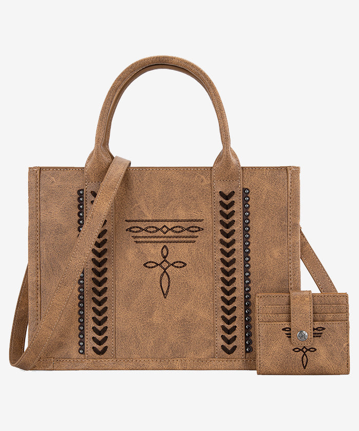 Montana West Whipstitch Tote Bag Set - Montana West World