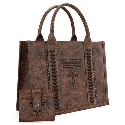 Montana West Whipstitch Tote Bag Set - Montana West World