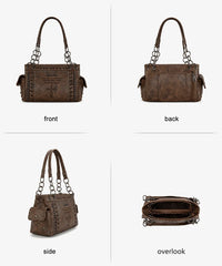 Montana West Studded Concealed Carry Satchel Set
