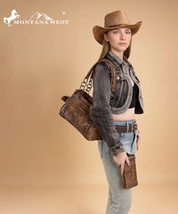 Montana West Whipstitch Studs Concealed Carry Satchel Set