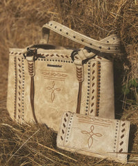 Montana West Cross Stitch Concealed Carry Tote Bag Set