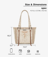 Montana West Cross Stitch Concealed Carry Tote Bag Set