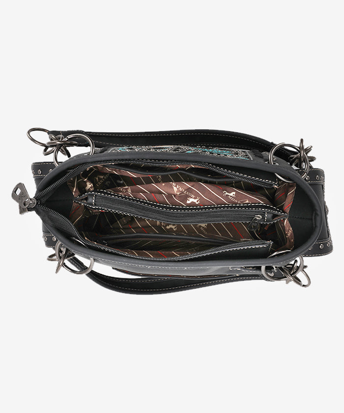 Montana West Tooled Feather Satchel - Montana West World